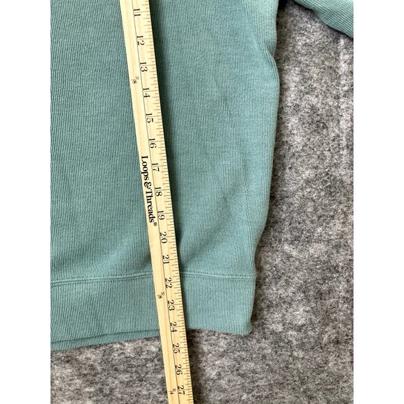 Land's End Sweater Mens Medium Quarter Zip Green Preppy Pullover - Picture 4 of 7